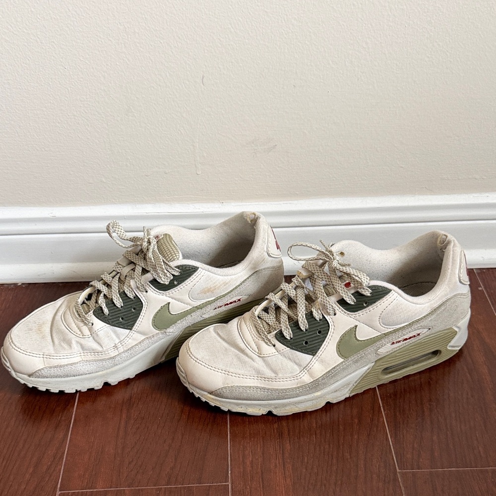 Nike Air Max Cream and Olive Sneakers